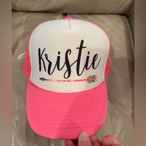 Custom trucker hat! Hot pink “Kristie”